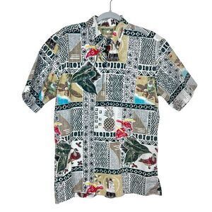 Reyn Spooner Mele Kalimaka Limited Shirt Mens Medium Green Hawaiian Christmas M